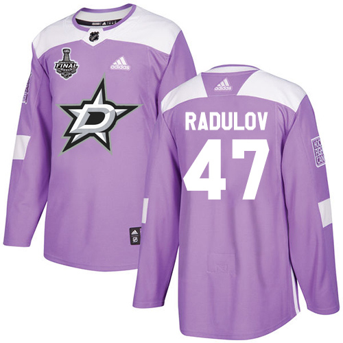 Men Adidas Dallas Stars #47 Alexander Radulov Purple Authentic Fights Cancer 2020 Stanley Cup Final Stitched NHL Jersey->dallas stars->NHL Jersey